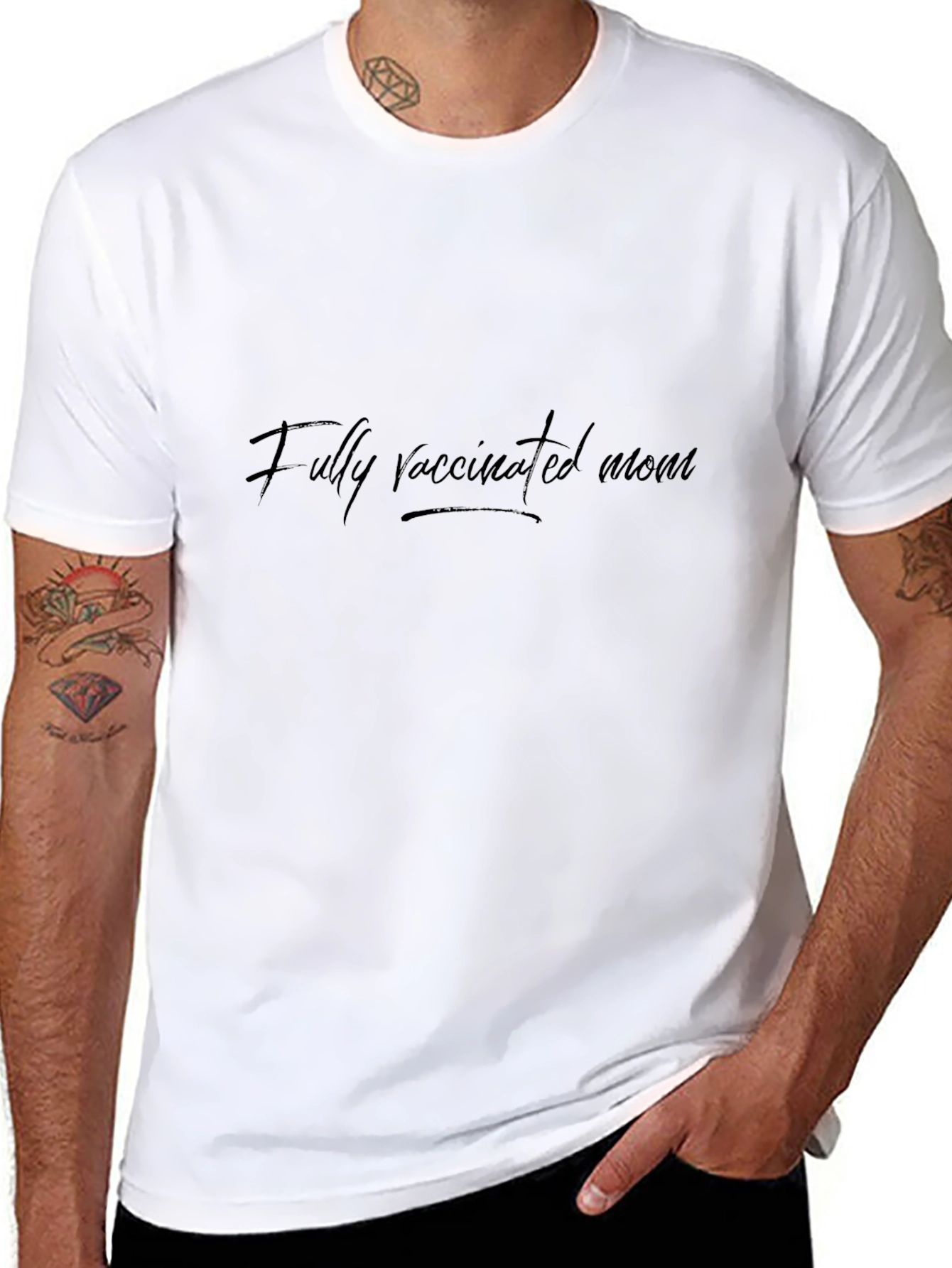 Fully Vaccinated Mom Black T-Shirt