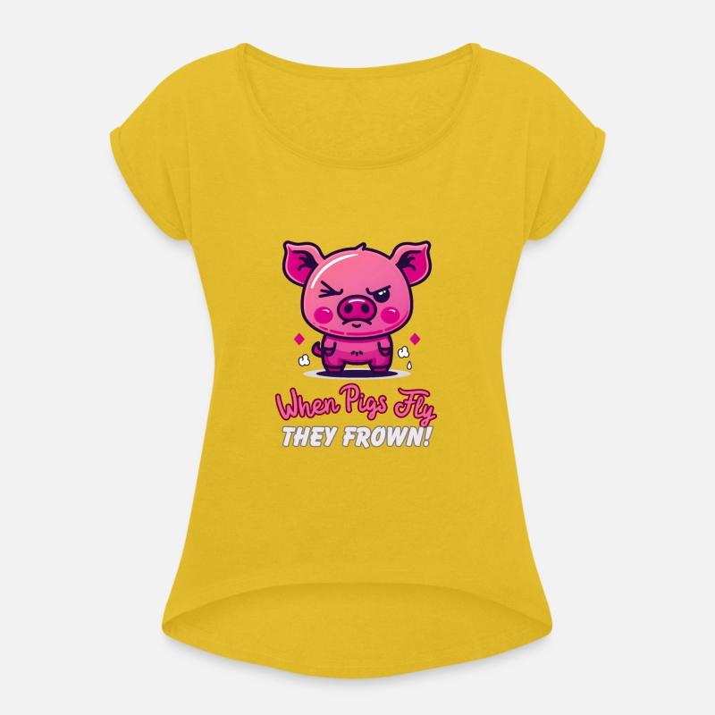 Skeptical Swine - The 'When Pigs Fly' Frowning Pig