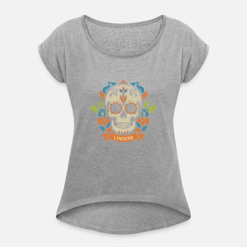 skull head with leaf t shirt design