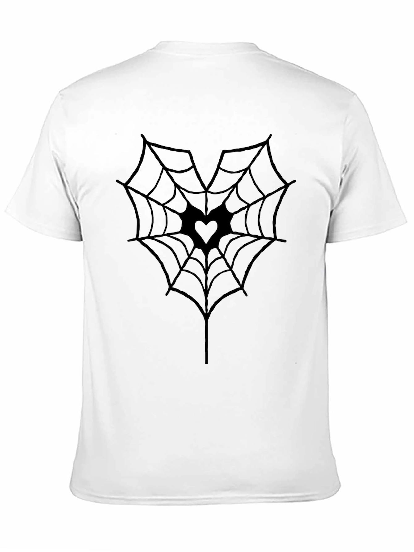 Gothic Heart Spider Web Tee - Stylish Black T-Shirt