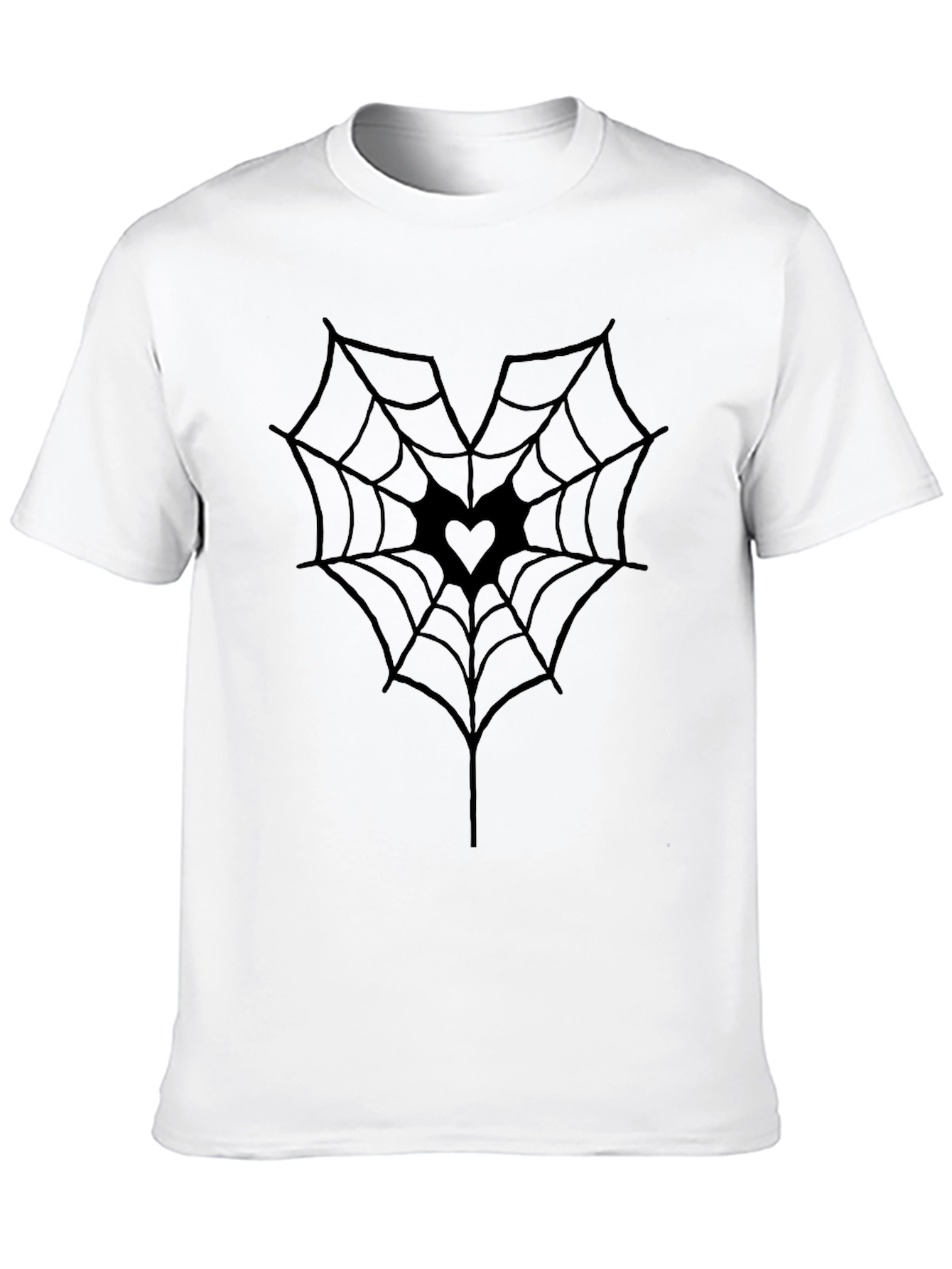 Gothic Heart Spider Web Tee - Stylish Black T-Shirt