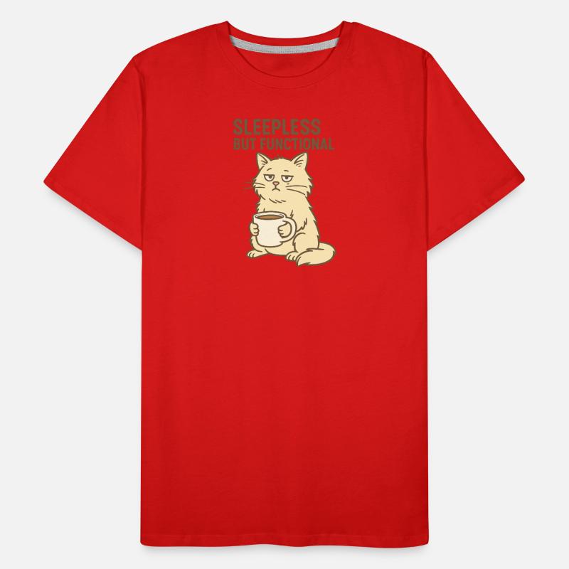 Sleepy Cat with Coffee Mug Design