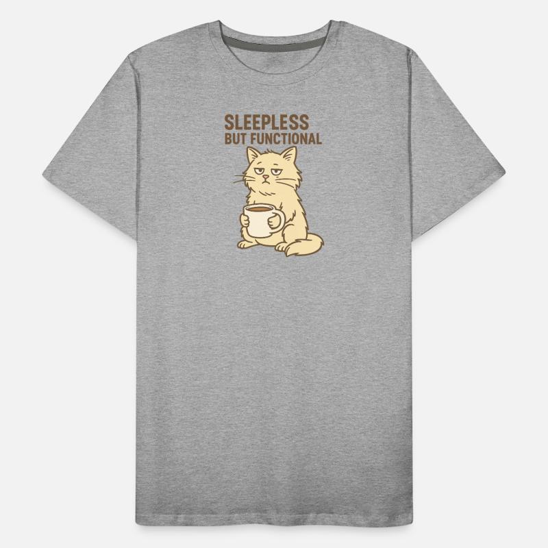 Sleepy Cat with Coffee Mug Design