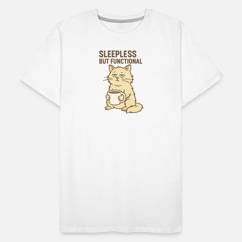 Sleepy Cat with Coffee Mug Design