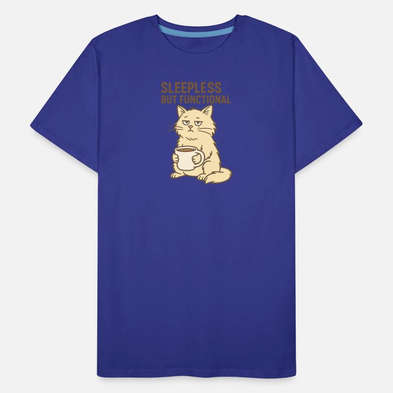 Sleepy Cat with Coffee Mug Design