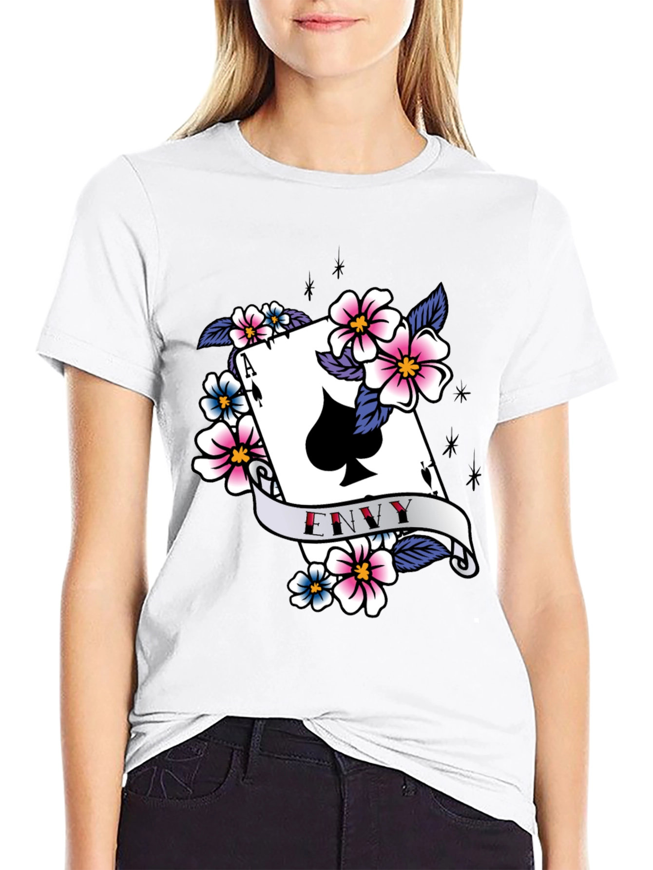 Ace of Spades Envy Graphic Tee - Black