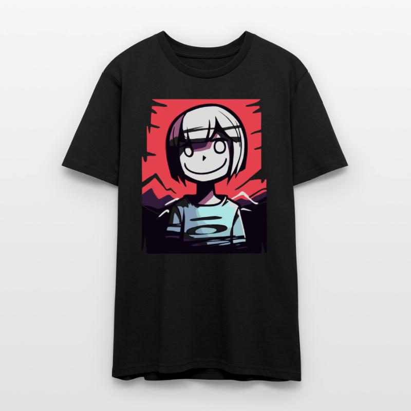 Smiling Girl with Bold Red Sky