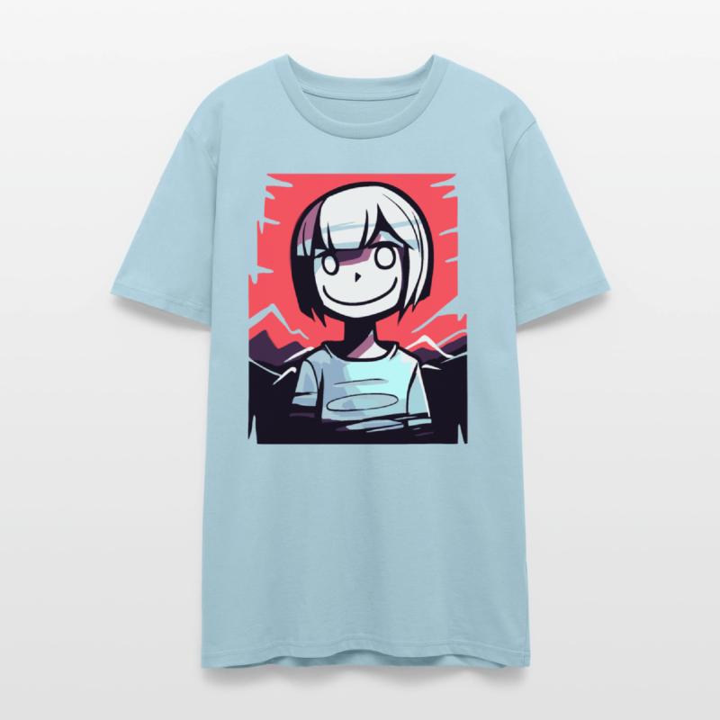 Smiling Girl with Bold Red Sky