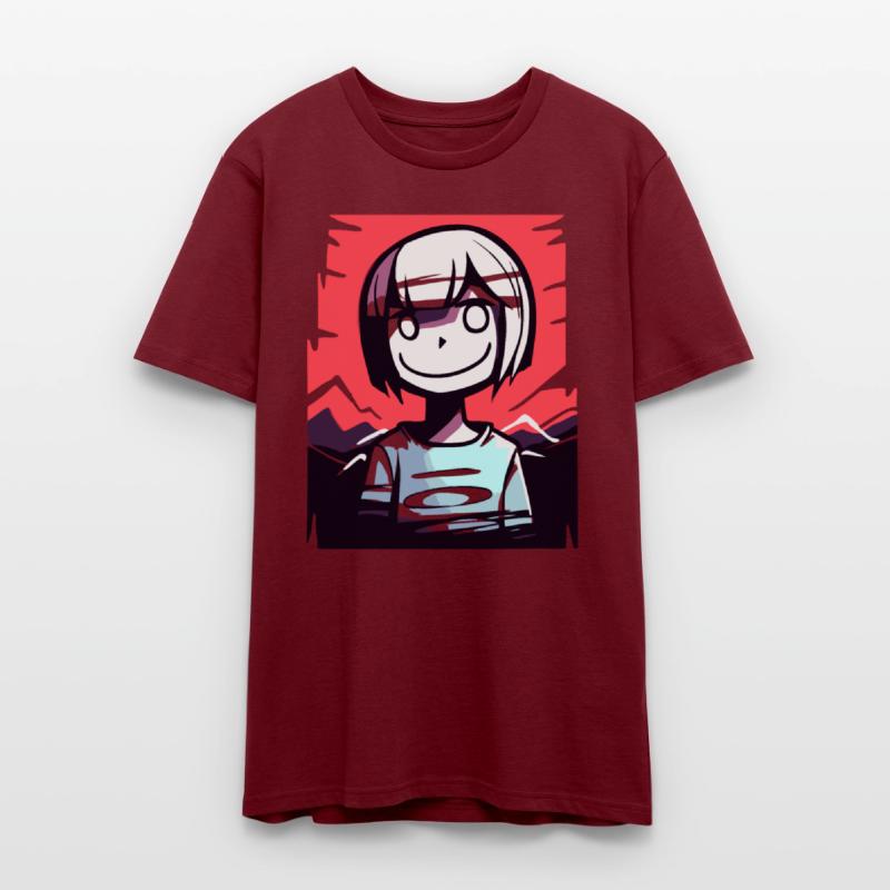 Smiling Girl with Bold Red Sky