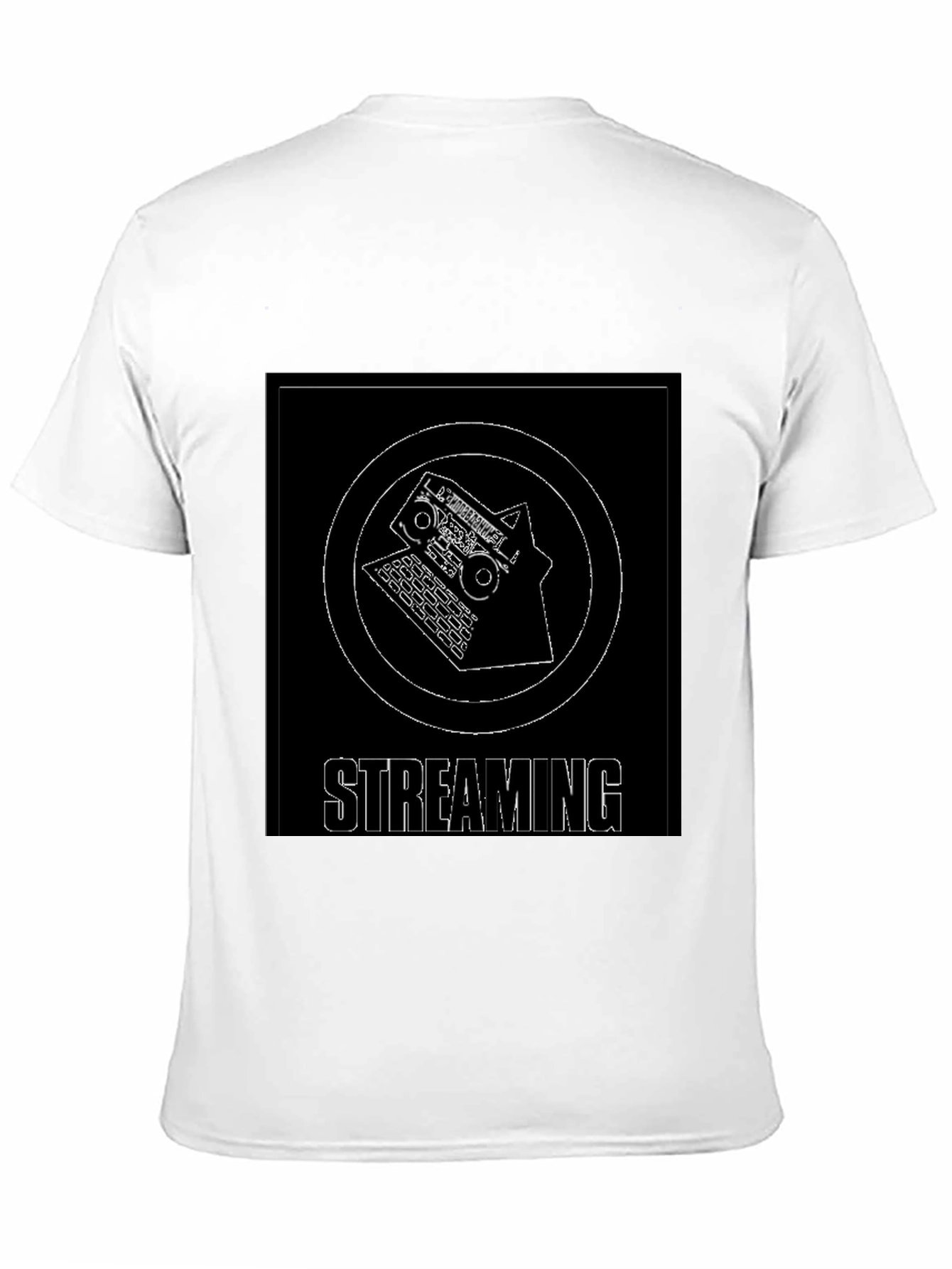 Streaming Graphic Tee - Black Cotton T-Shirt