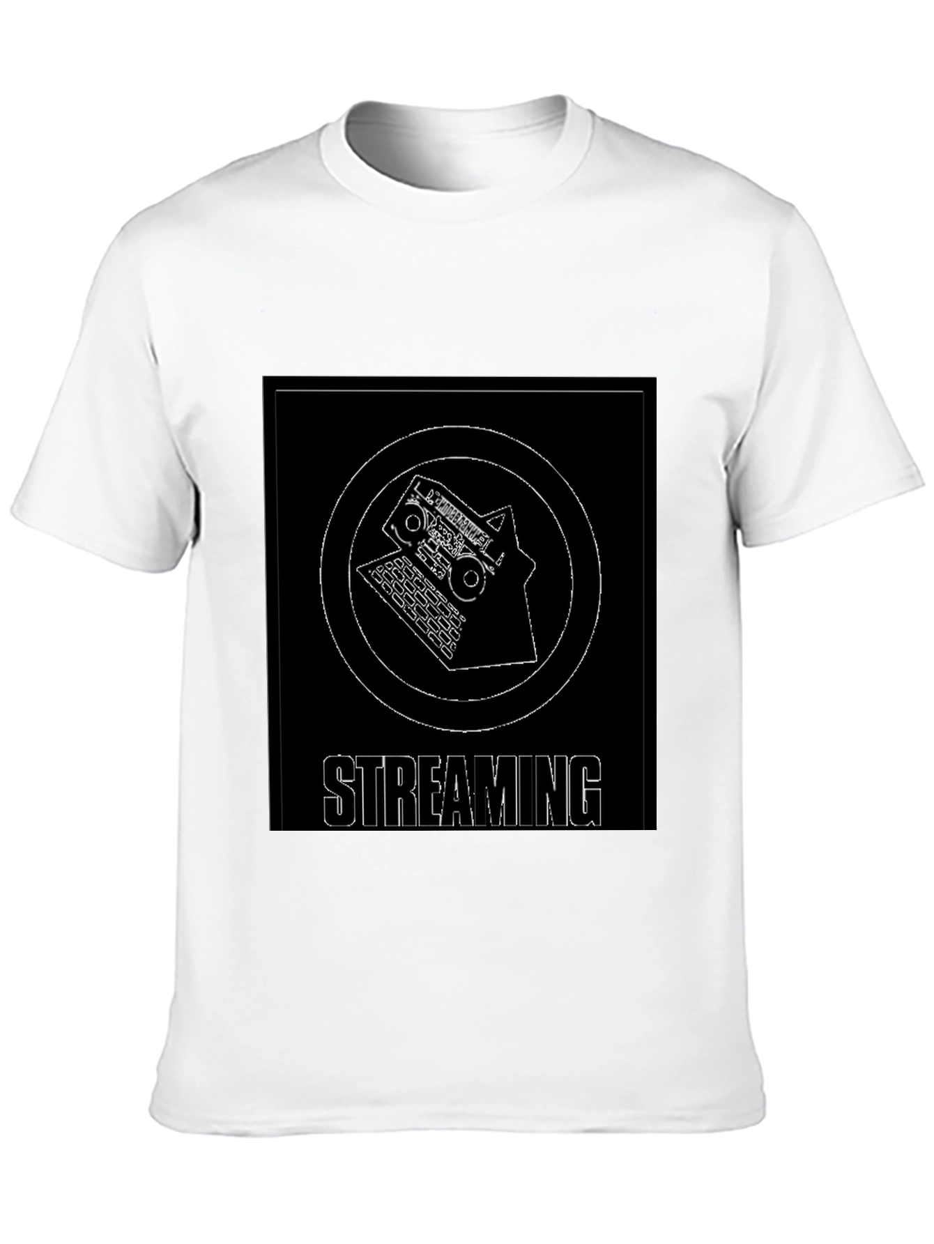 Streaming Graphic Tee - Black Cotton T-Shirt