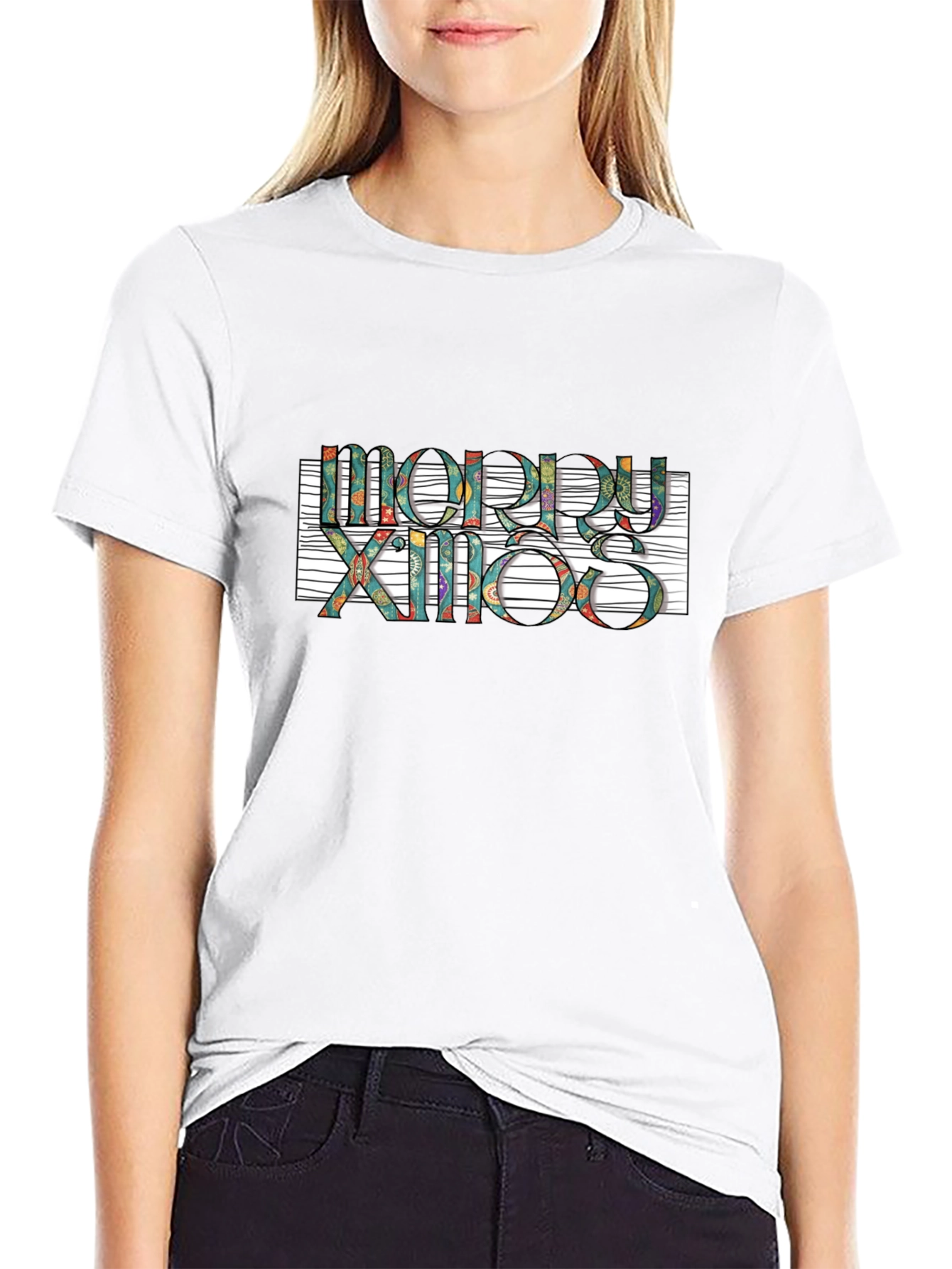 Festive Merry Xmas Graphic T-Shirt - Stylish Holiday Apparel