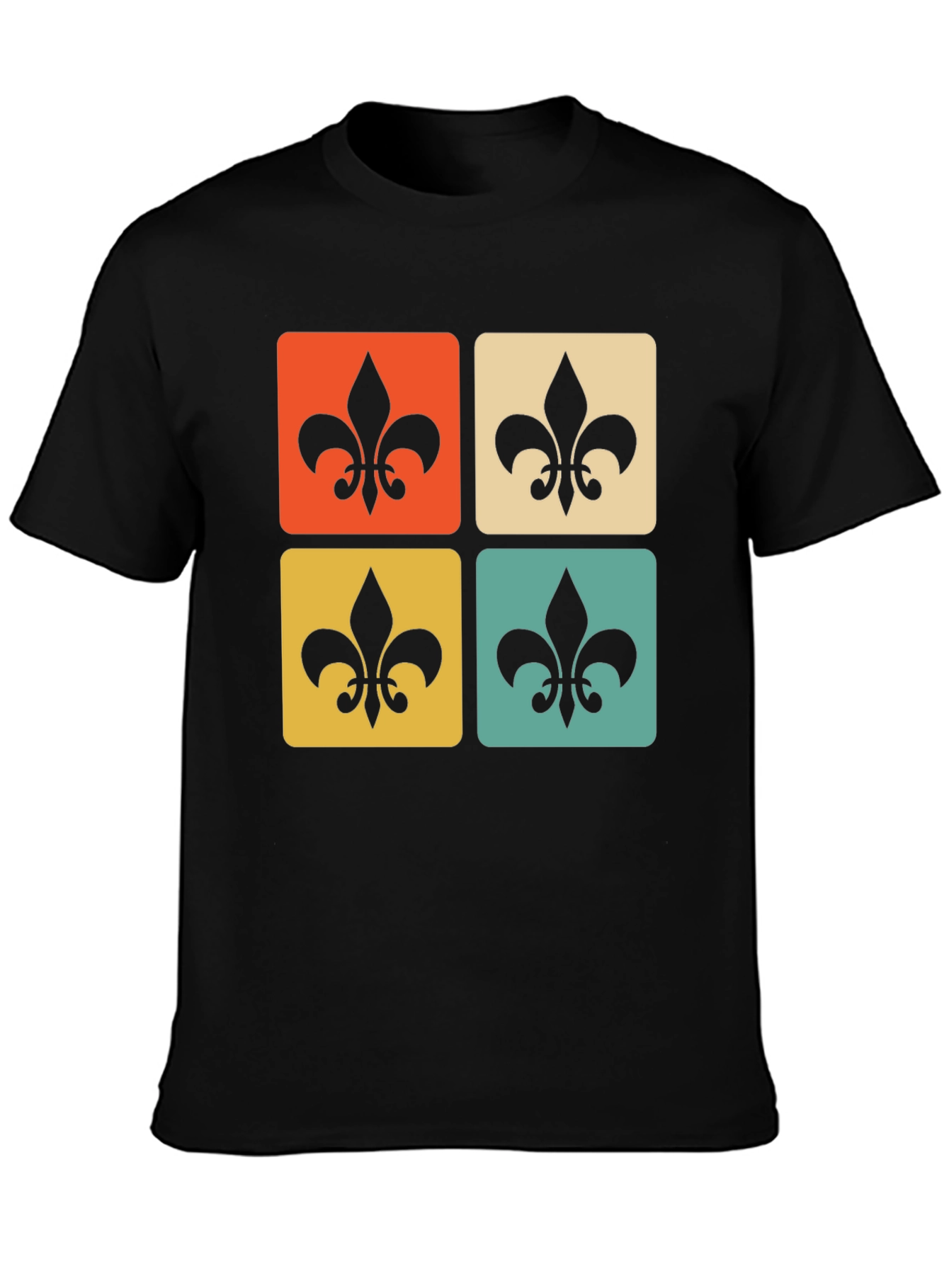 Retro Fleur-de-Lis Graphic Tee - Classic Style