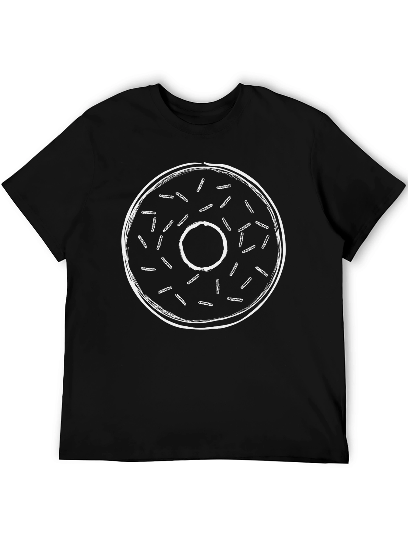 Donut Graphic Tee - Black Crew Neck T-Shirt