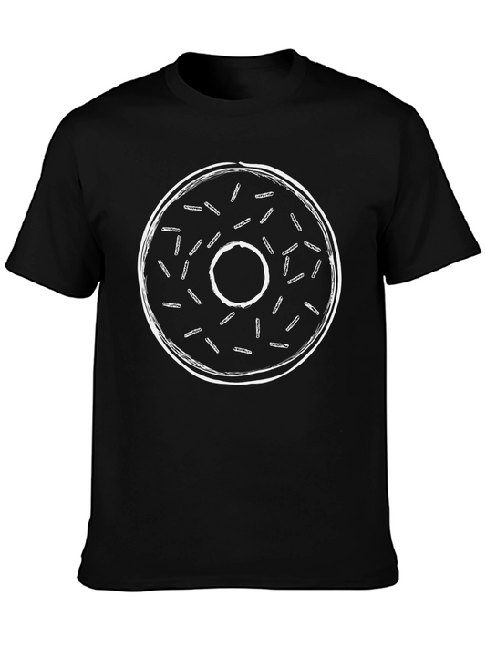 Donut Graphic Tee - Black Crew Neck T-Shirt