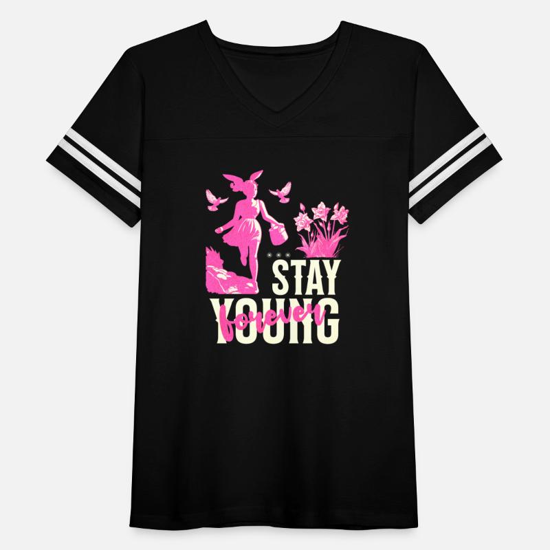 Stay Young Forever Happy Girl Running in a Garden