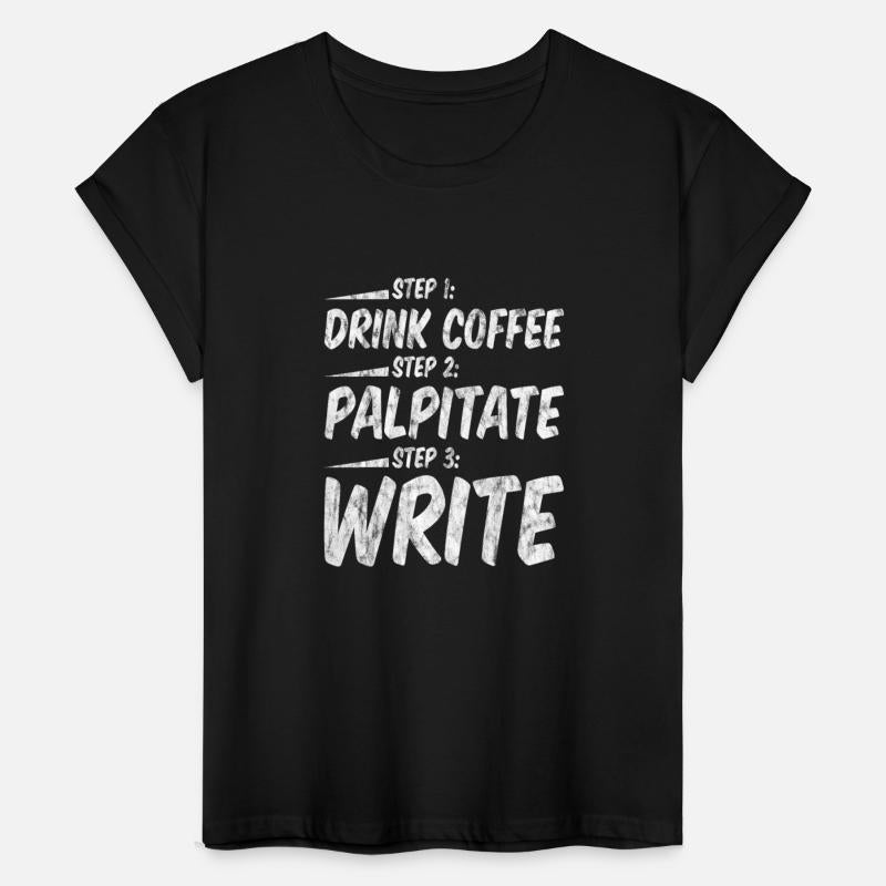 Step 1 Drink Coffee Step 2 Palpitate Step 3 Write3