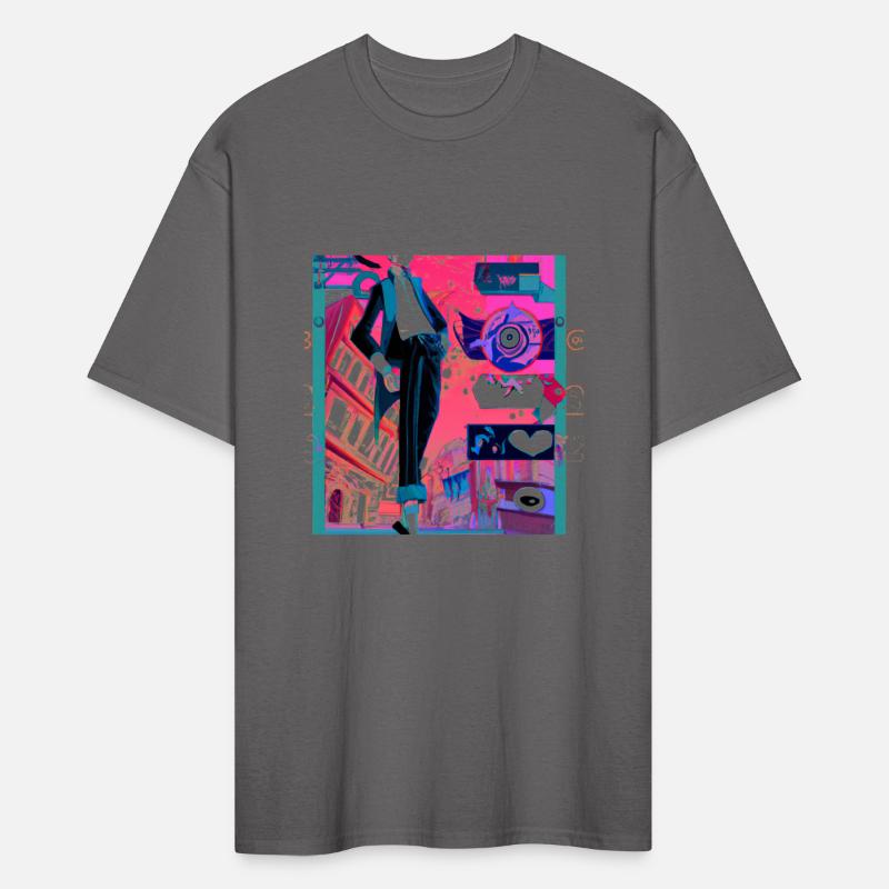 Stylized Urban Man in Surreal Cityscape with