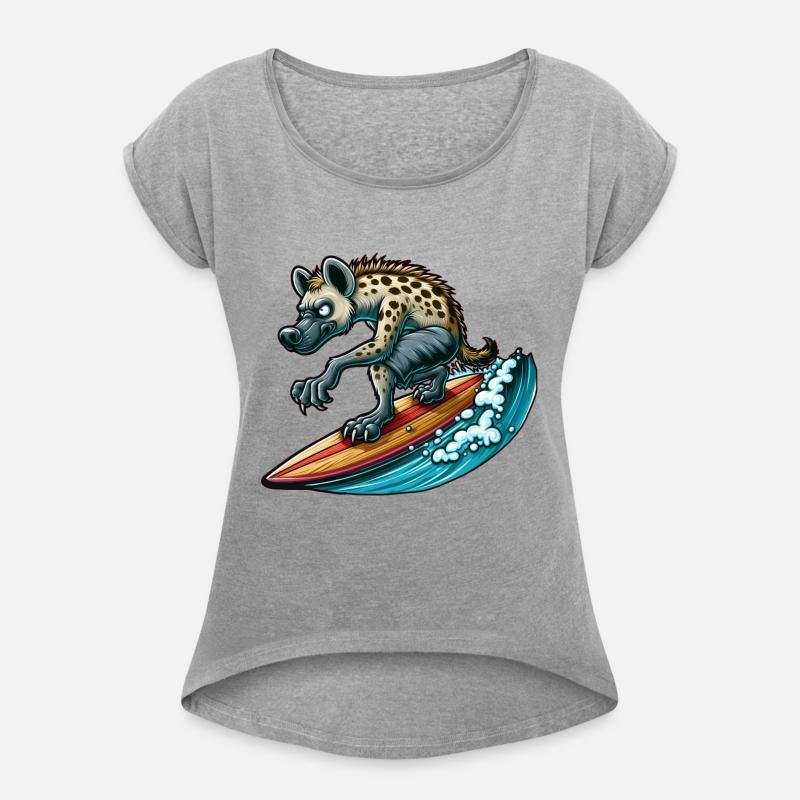 Surfing Hyena on a Surfboard