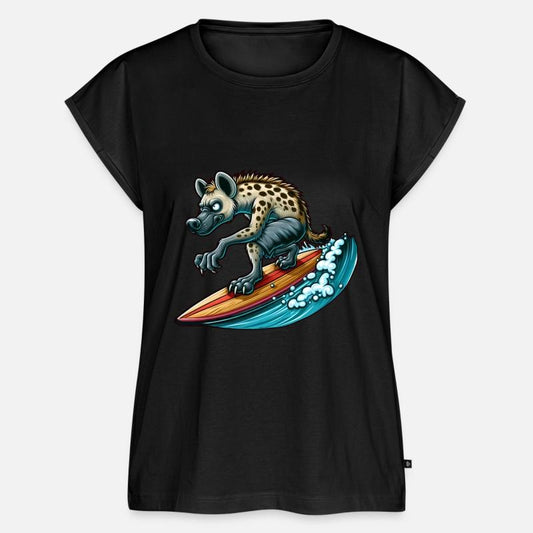 Surfing Hyena on a Surfboard