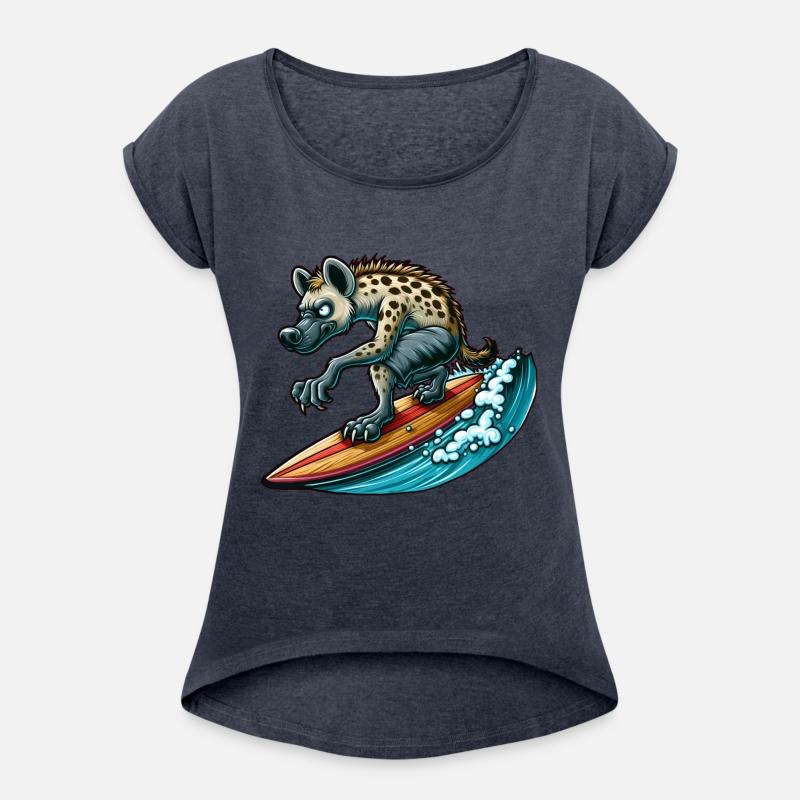 Surfing Hyena on a Surfboard