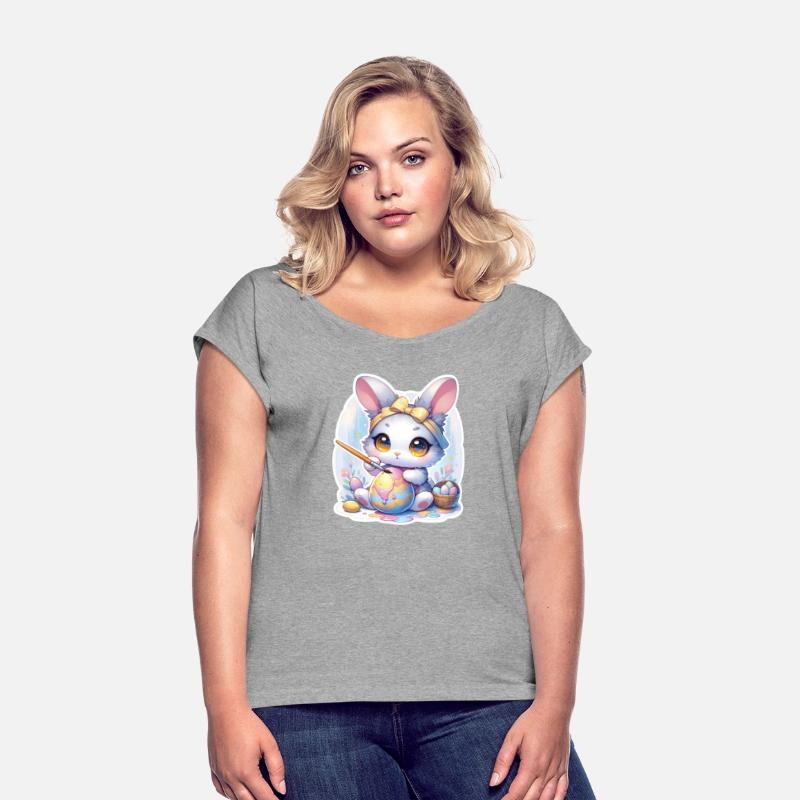 Sweet Chibi Bunny With Hair Band And Easter Eggs