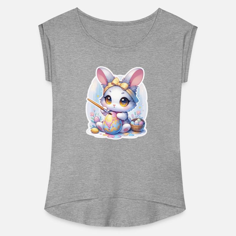 Sweet Chibi Bunny With Hair Band And Easter Eggs