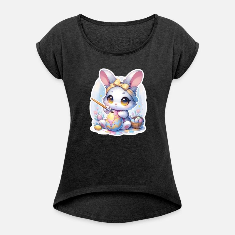 Sweet Chibi Bunny With Hair Band And Easter Eggs