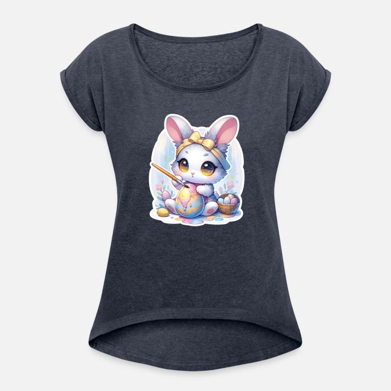 Sweet Chibi Bunny With Hair Band And Easter Eggs