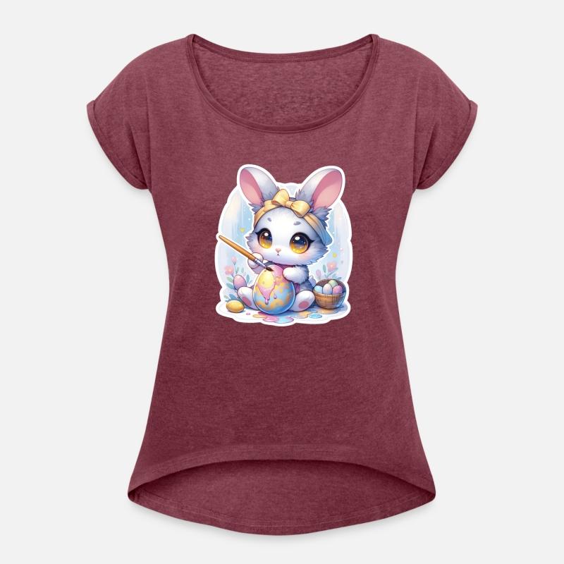 Sweet Chibi Bunny With Hair Band And Easter Eggs