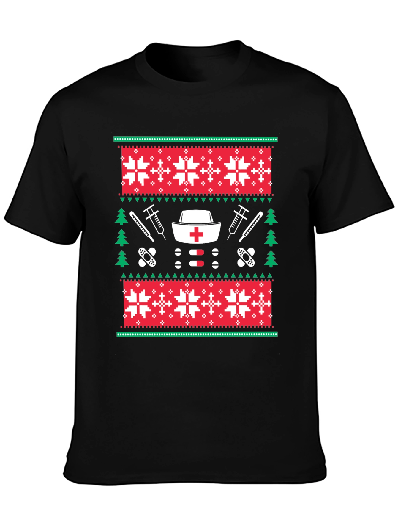 Nurse Christmas Sweater Pattern T-Shirt