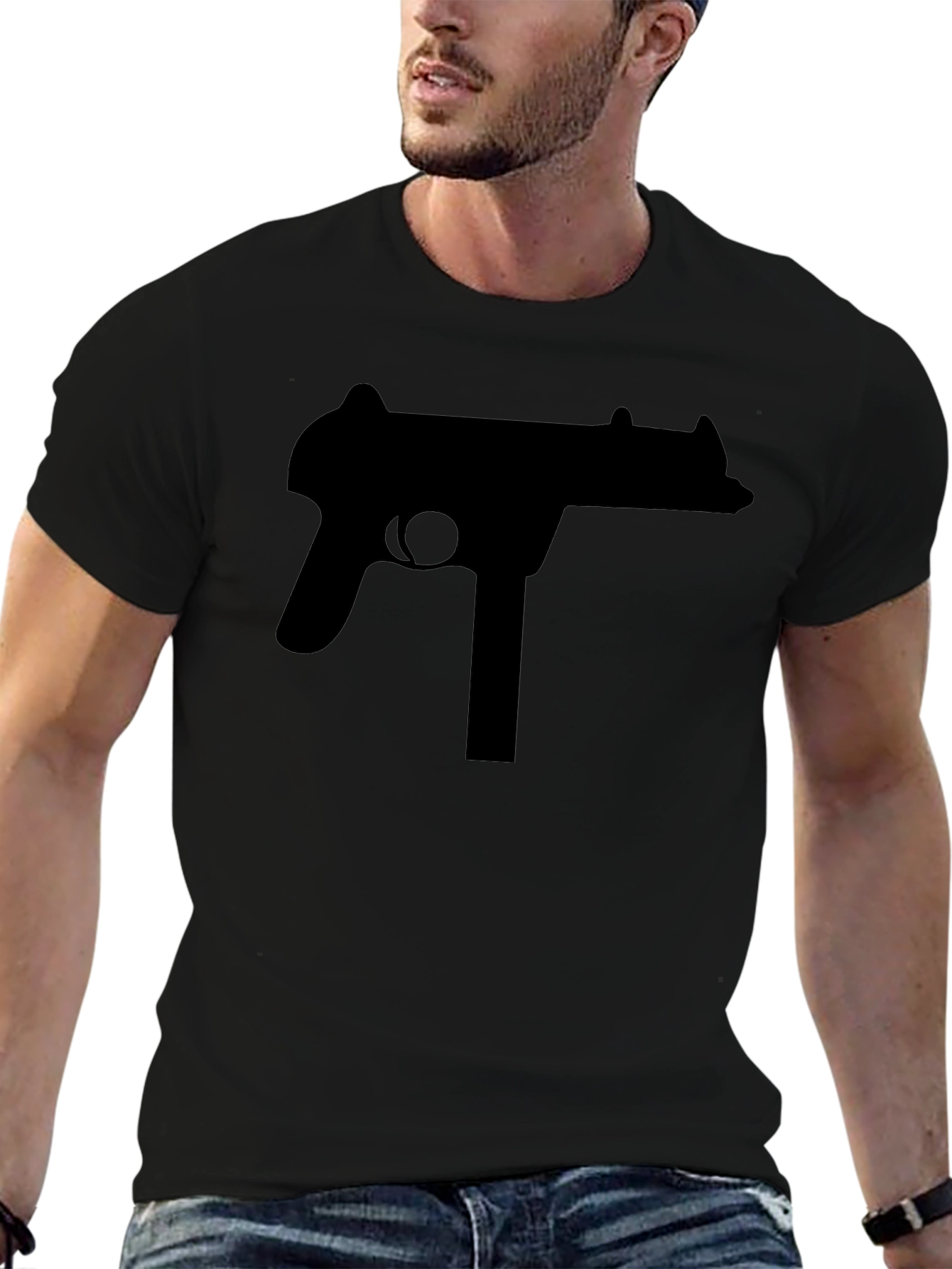 Black Gun Graphic Tee - Bold Statement Shirt