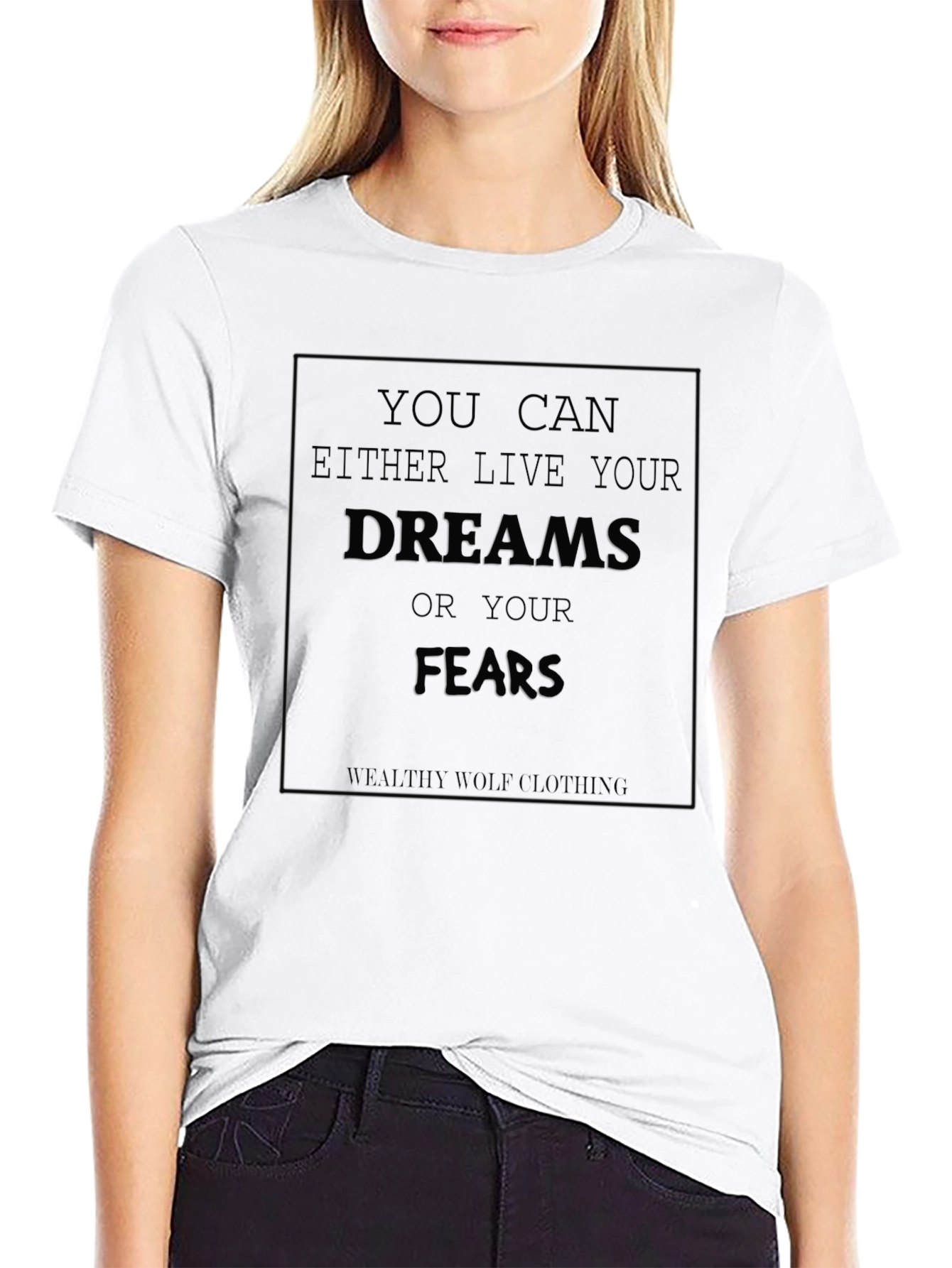 Live Your Dreams Graphic Tee - Motivational Black T-Shirt