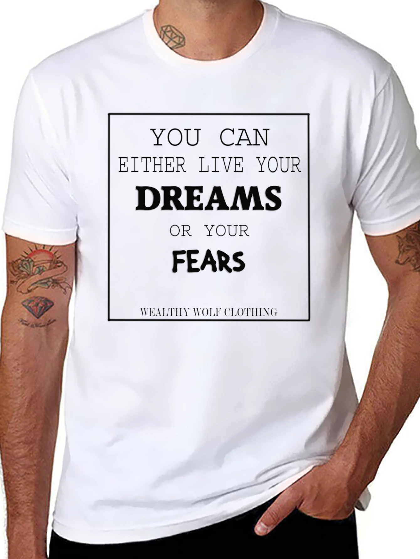 Live Your Dreams Graphic Tee - Motivational Black T-Shirt