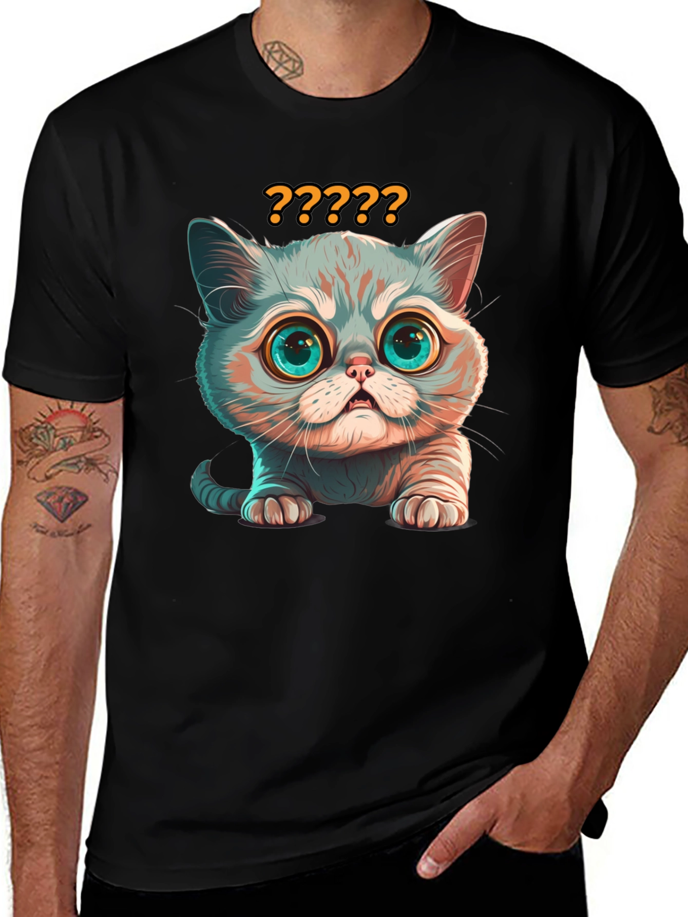 Curious Cat T-Shirt - Soft Cotton Blend