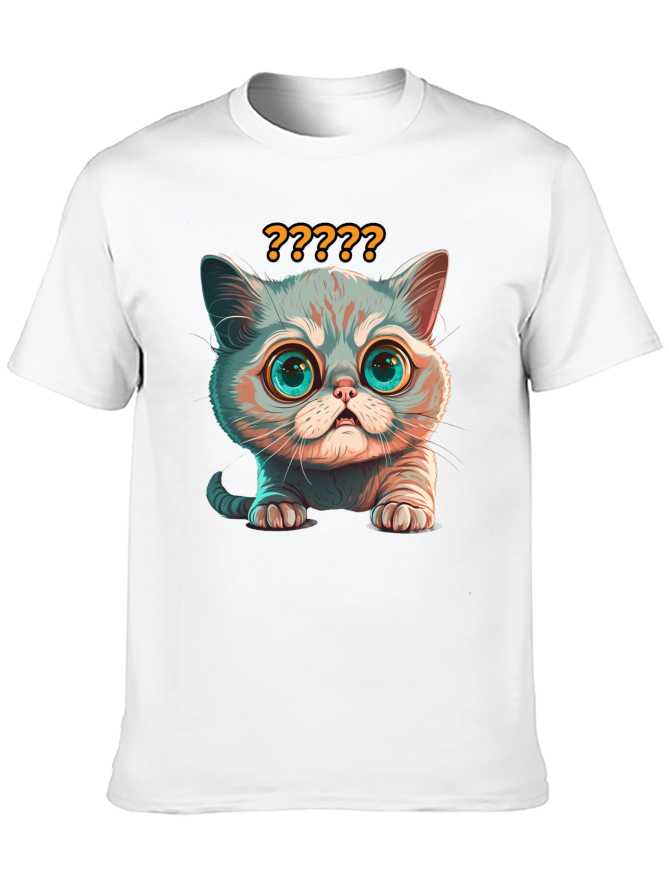 Curious Cat T-Shirt - Soft Cotton Blend