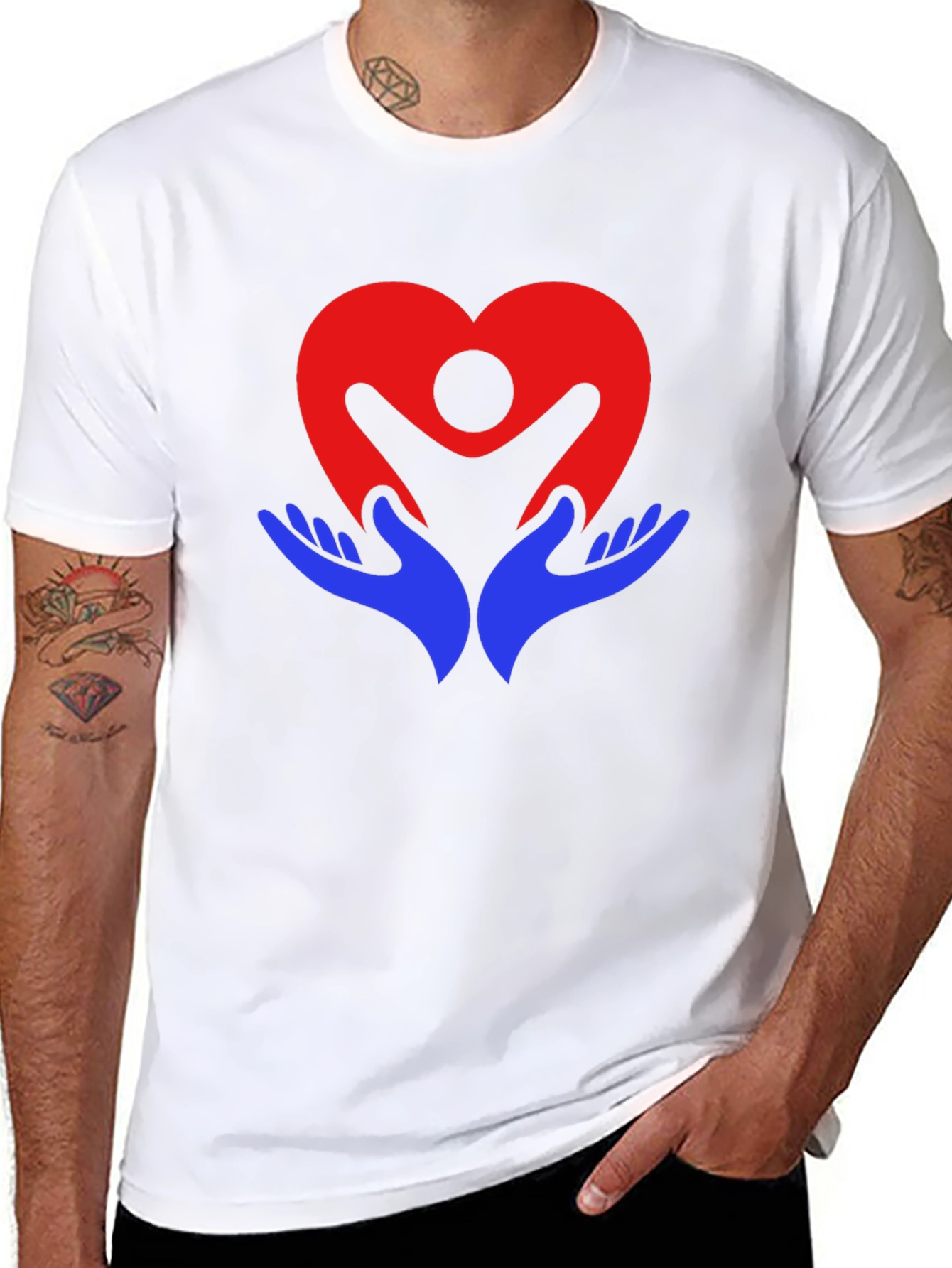 Heart & Hands Graphic Black T-Shirt