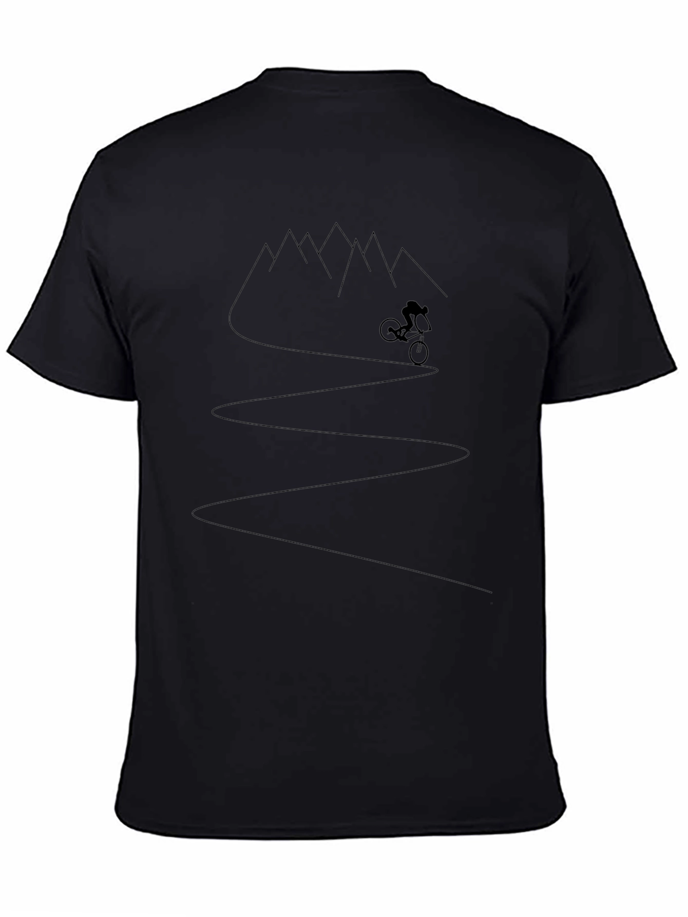 Mountain Biker Tee - Black Graphic T-Shirt