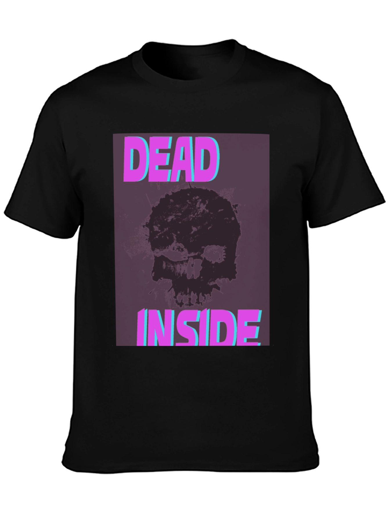 Dead Inside Graphic Tee - Skull Print Black T-Shirt