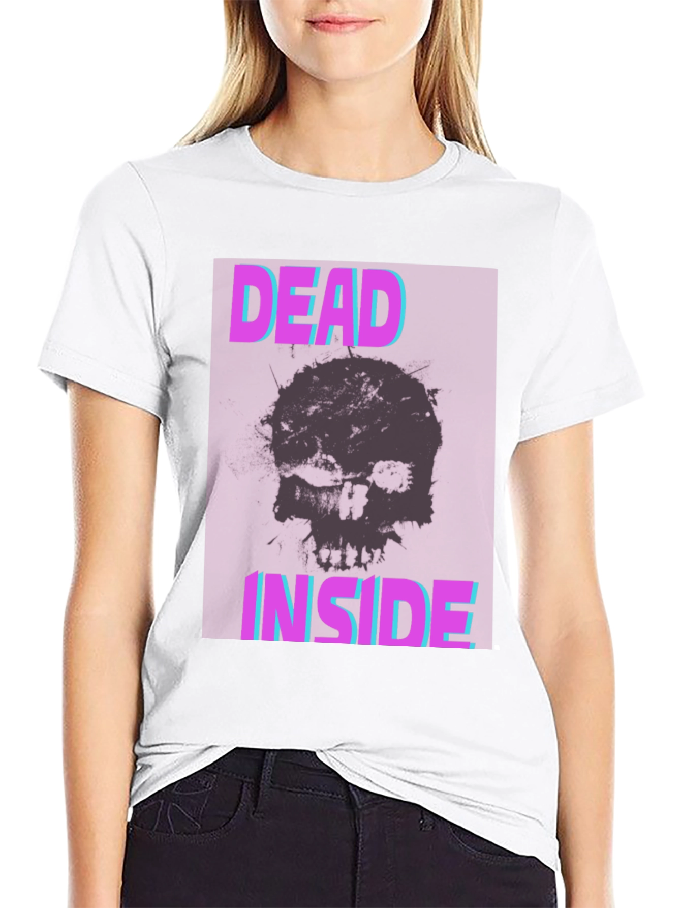 Dead Inside Graphic Tee - Skull Print Black T-Shirt