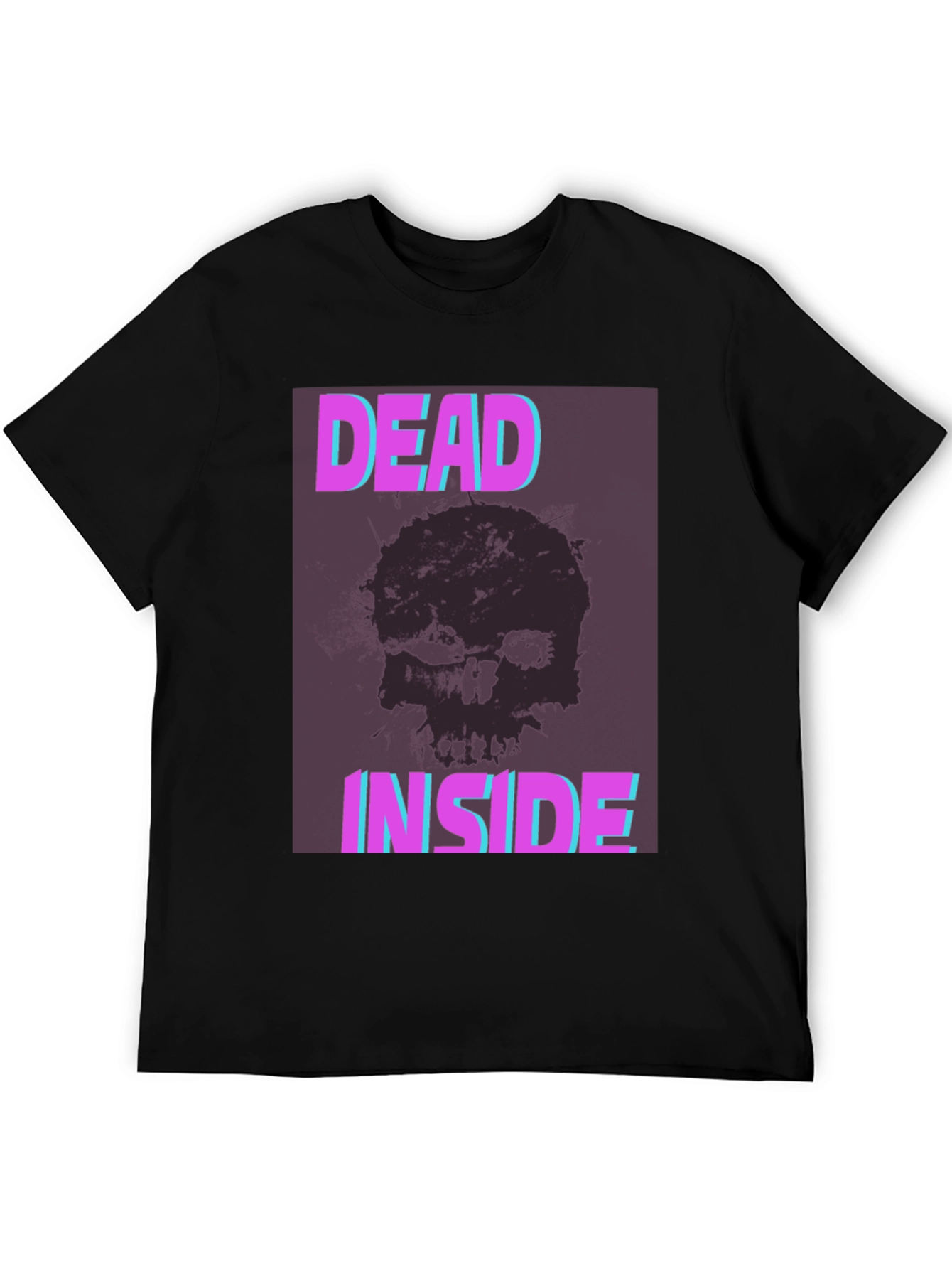 Dead Inside Graphic Tee - Skull Print Black T-Shirt