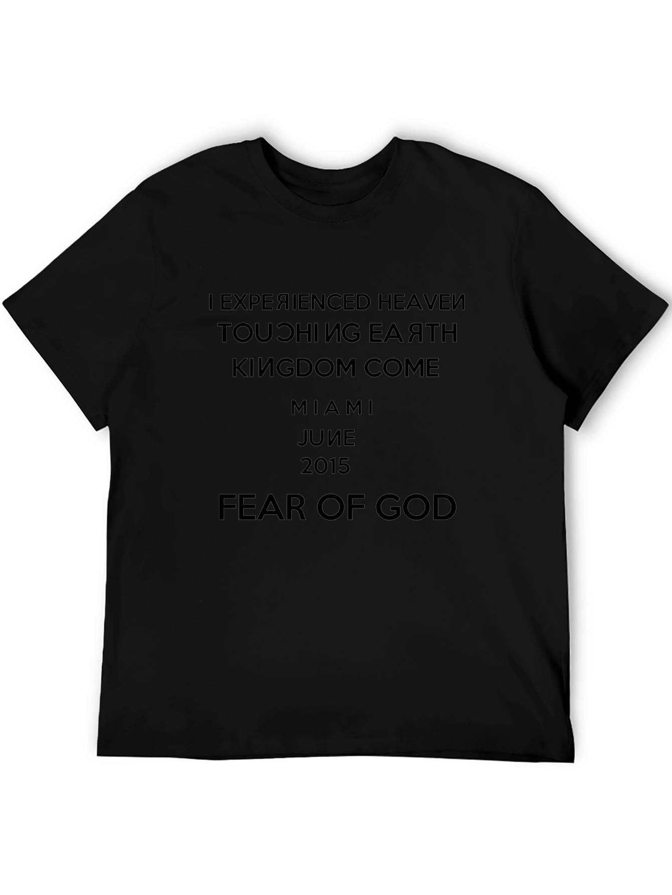 Fear Of God Black Graphic Print T-Shirt