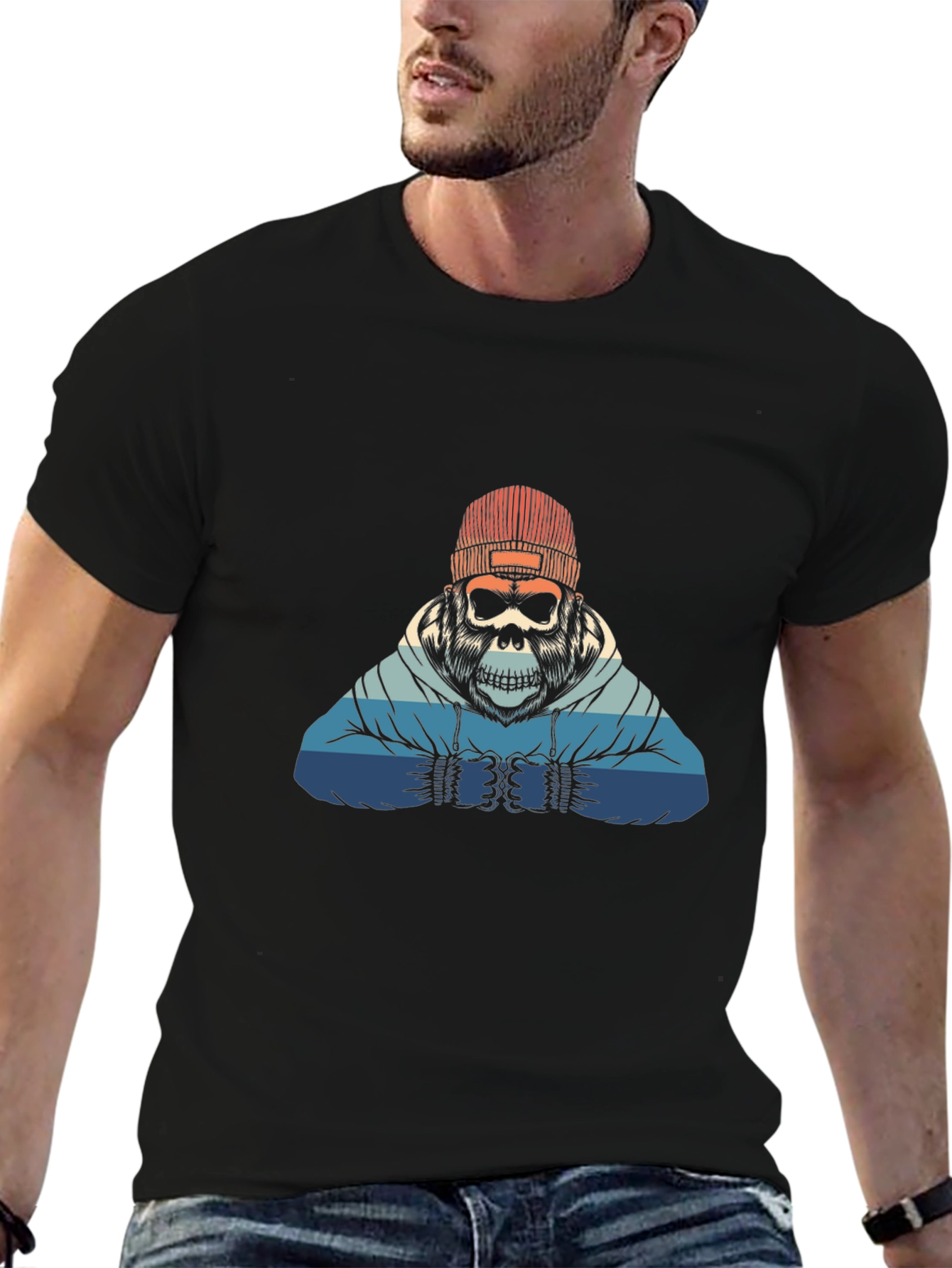 Retro Skull Gorilla Graphic Tee