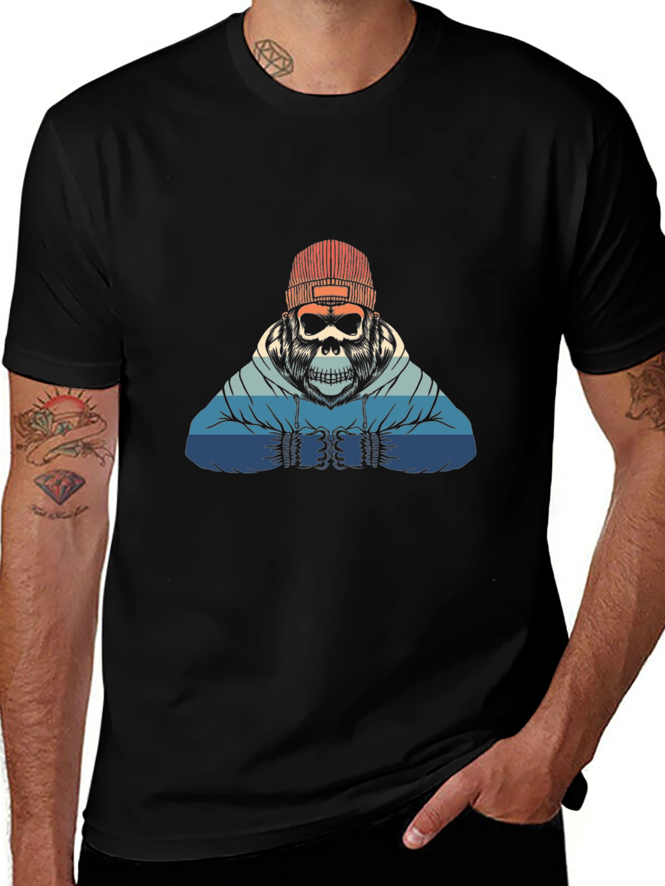 Retro Skull Gorilla Graphic Tee