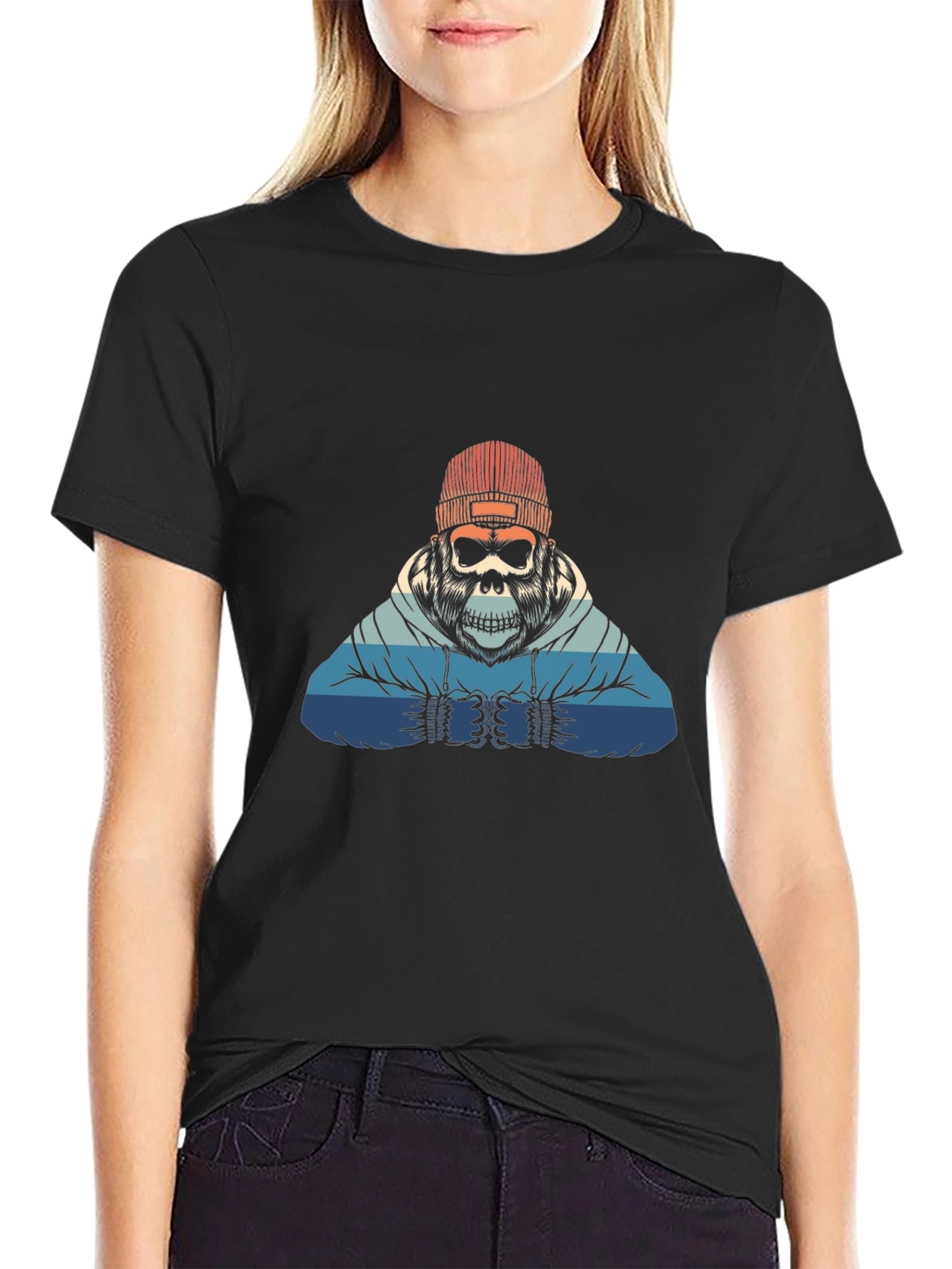 Retro Skull Gorilla Graphic Tee