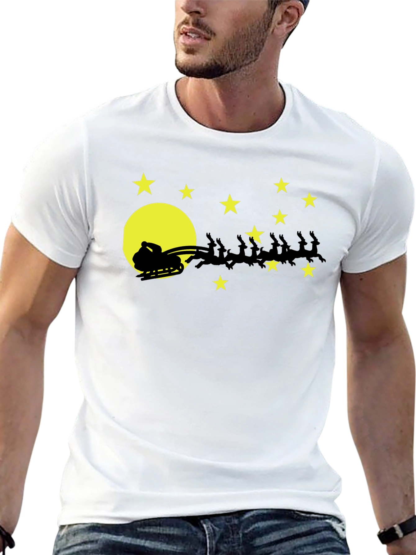 Santas Sleigh T-Shirt Christmas Holiday Tee