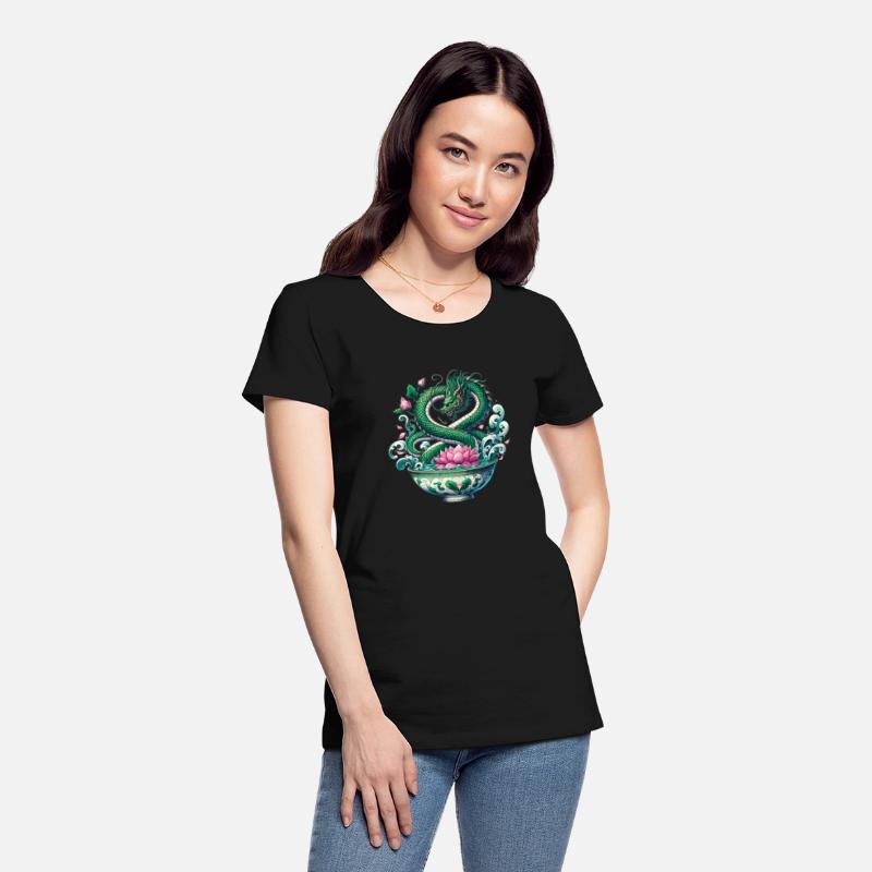 Tea Chinese Dragon And Lotus Flower