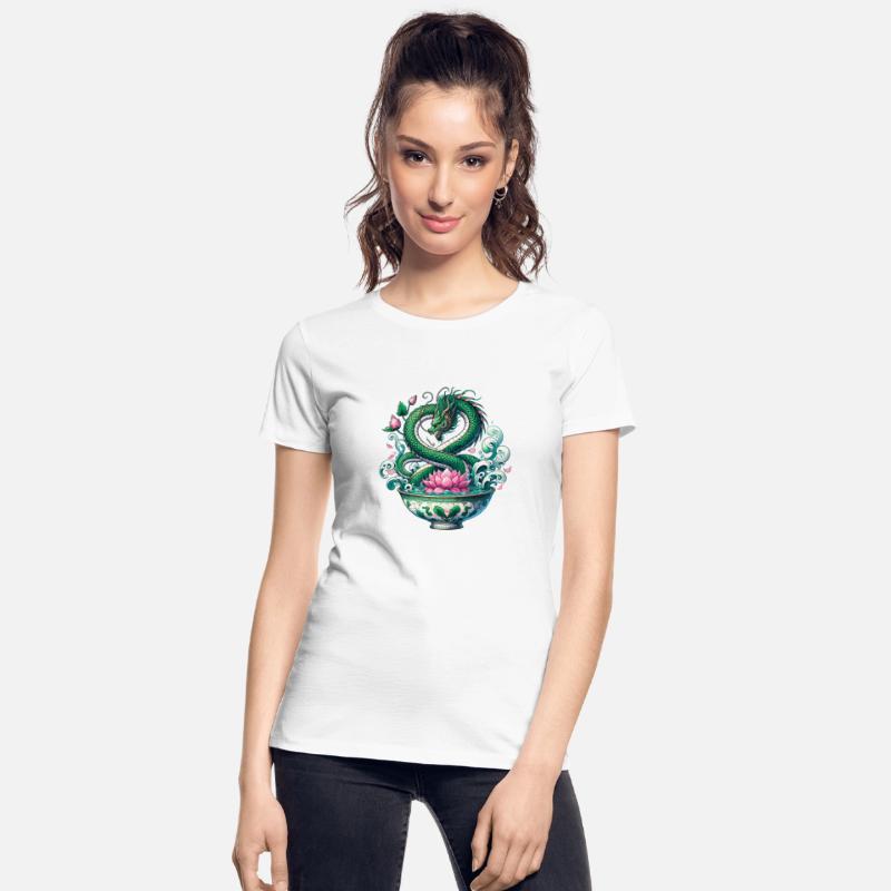 Tea Chinese Dragon And Lotus Flower