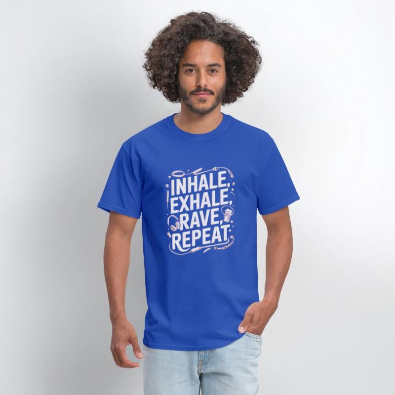 Techno EDM DJ Gift - Inhale Exhale Rave Repeat