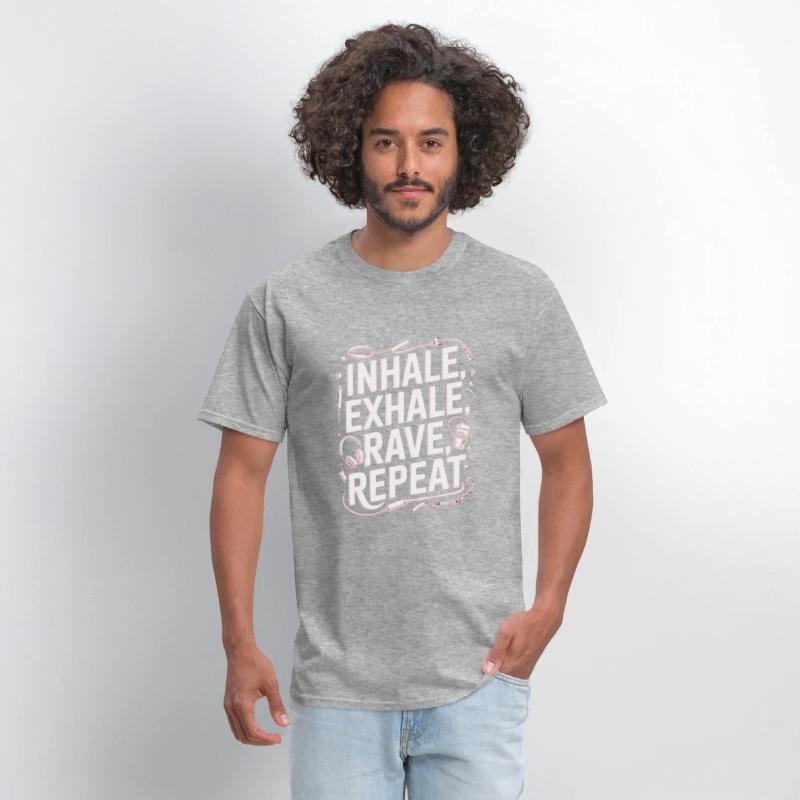 Techno EDM DJ Gift - Inhale Exhale Rave Repeat